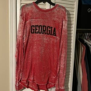 Press box brand red Georgia shirt size Large.